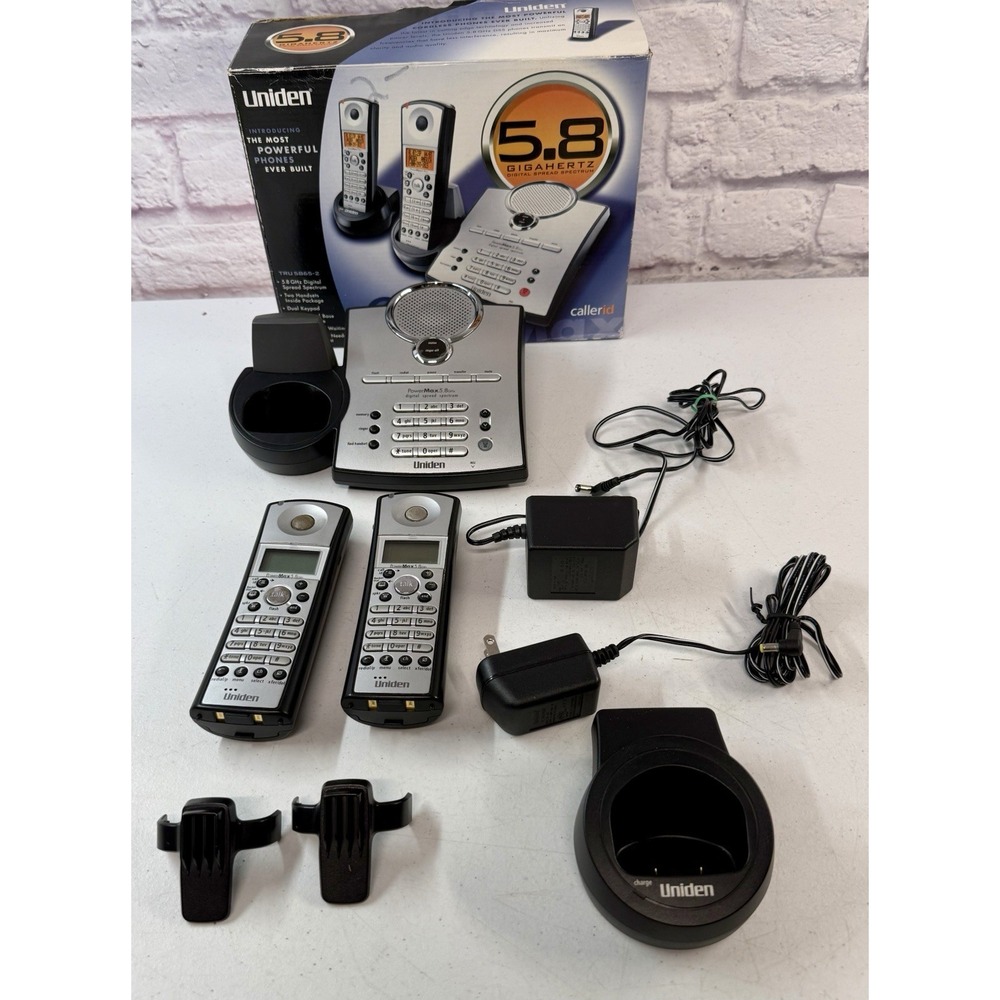 Uniden Home Phone TRU 5865-2 2 Handsets Answering Matching 5.8 GHz Call id MINT!
